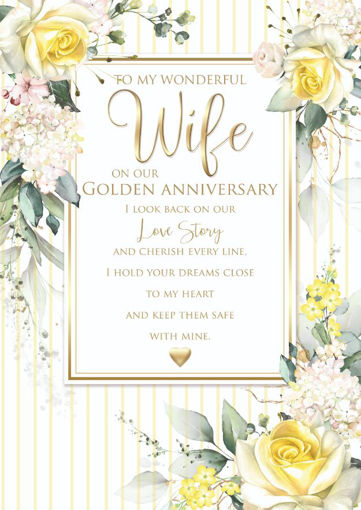 Picture of BEAUTIFUL WIFE GOLDEN ANNIVERSARY CARD